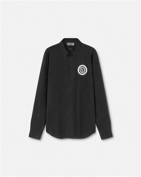 versace shirt emblem tag turqoise|V.